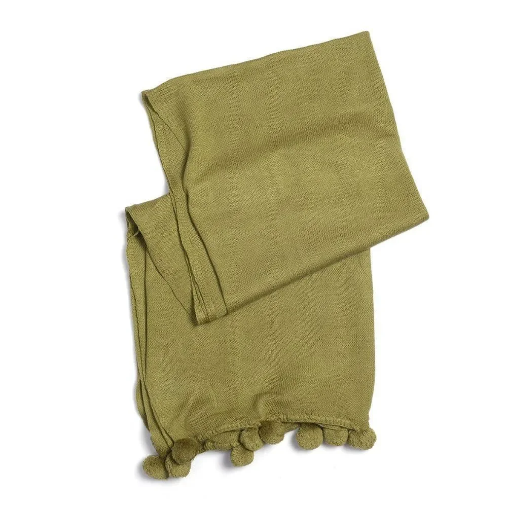 Pom Pom Scarf Sage